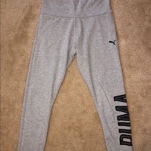 cropped light gray puma leggings